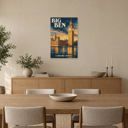 Affiche Big Ben - L’heure dorée dans une salle à manger - Art Virtuoso