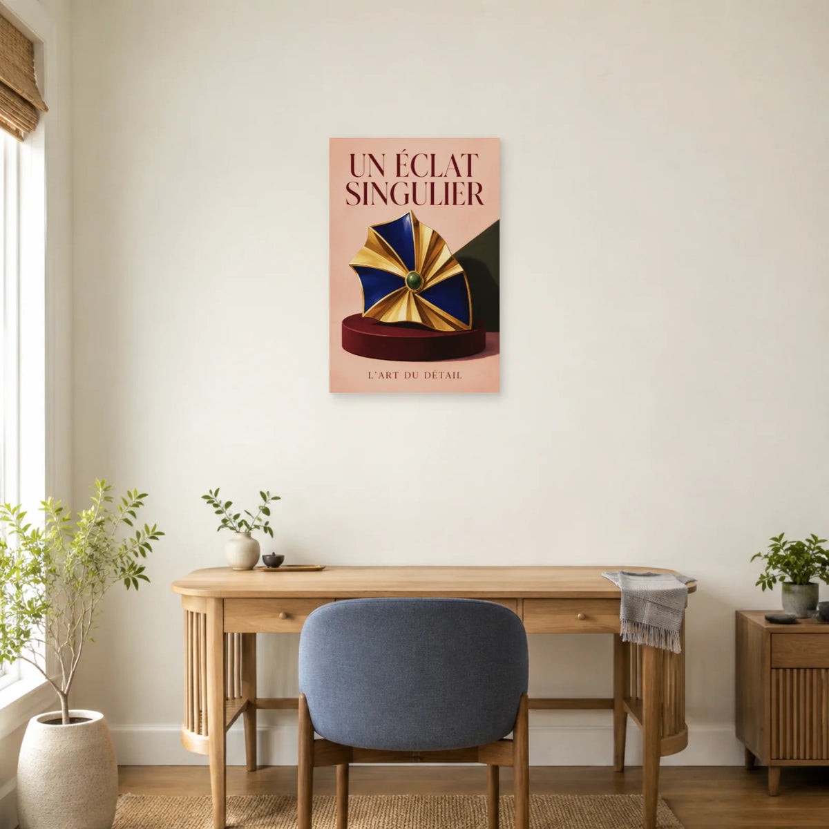 Affiche Bijou sculptural, un éclat singulier dans un bureau - Art Virtuoso
