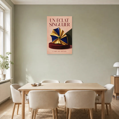 Affiche Bijou sculptural, un éclat singulier dans une salle à manger - Art Virtuoso