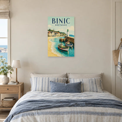 Affiche Binic - Le port et la jetée dans une chambre - Art Virtuoso