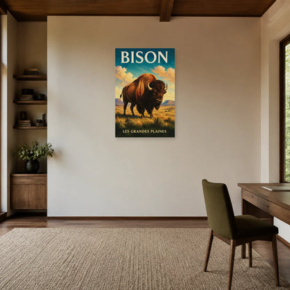 Affiche Bison, les grandes plaines dans un bureau - Art Virtuoso