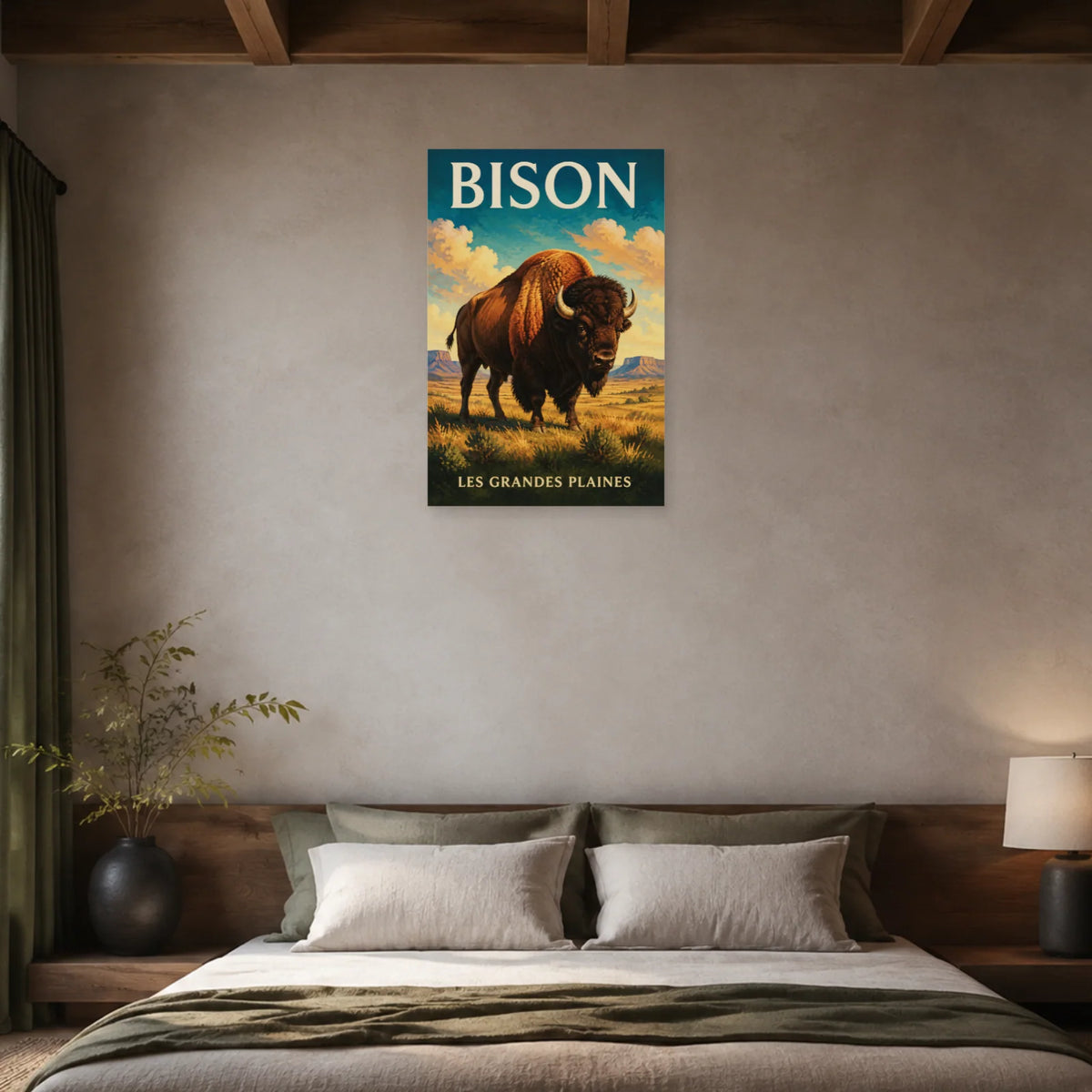 Affiche Bison, les grandes plaines dans une chambre - Art Virtuoso