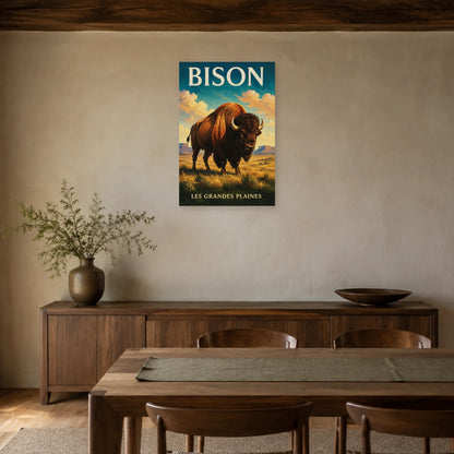 Affiche Bison, les grandes plaines dans une salle à manger - Art Virtuoso
