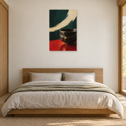 Affiche Kintsugi - Lignes d'or dans une chambre - Art Virtuoso