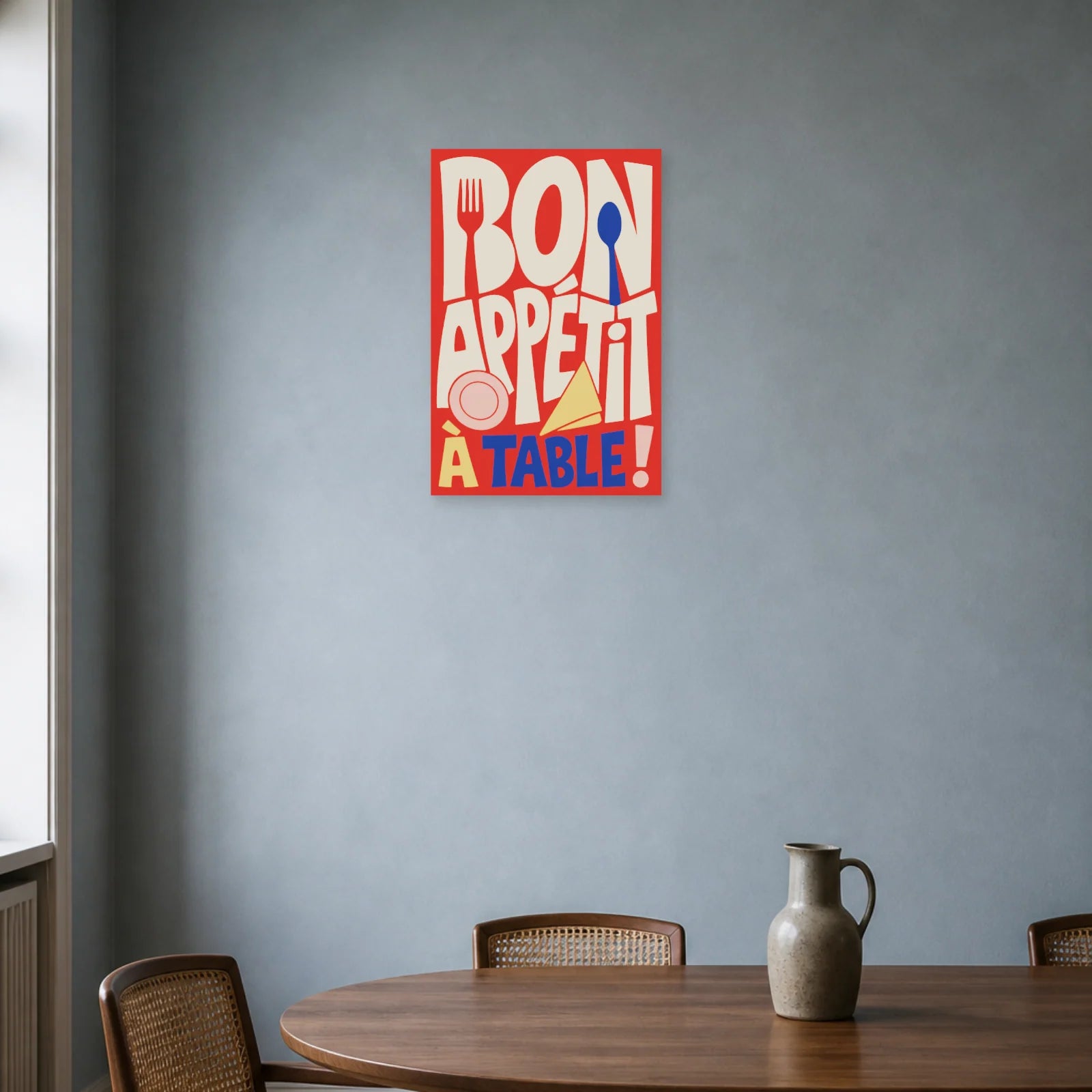 Affiche Bon Appétit – À Table ! dans une salle à manger - Art Virtuoso