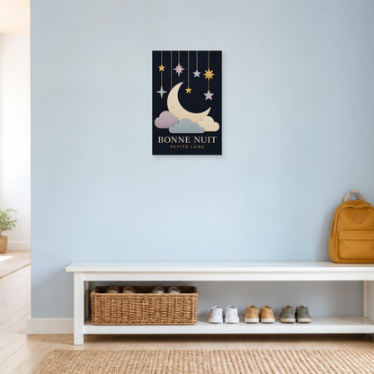 Affiche Bonne Nuit – Petite Lune dans une entrée ou un couloir - Art Virtuoso