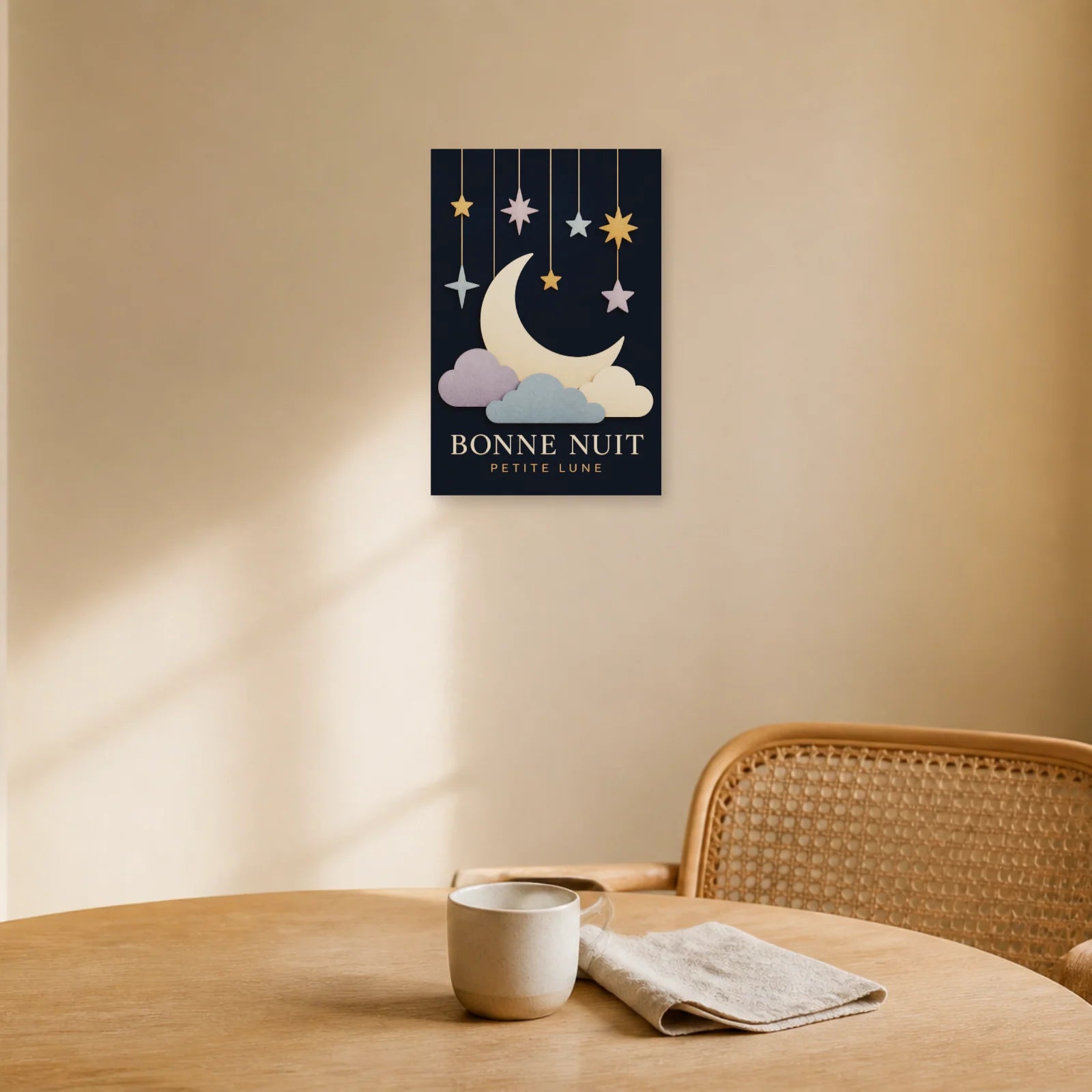 Affiche Bonne Nuit – Petite Lune dans une salle à manger - Art Virtuoso