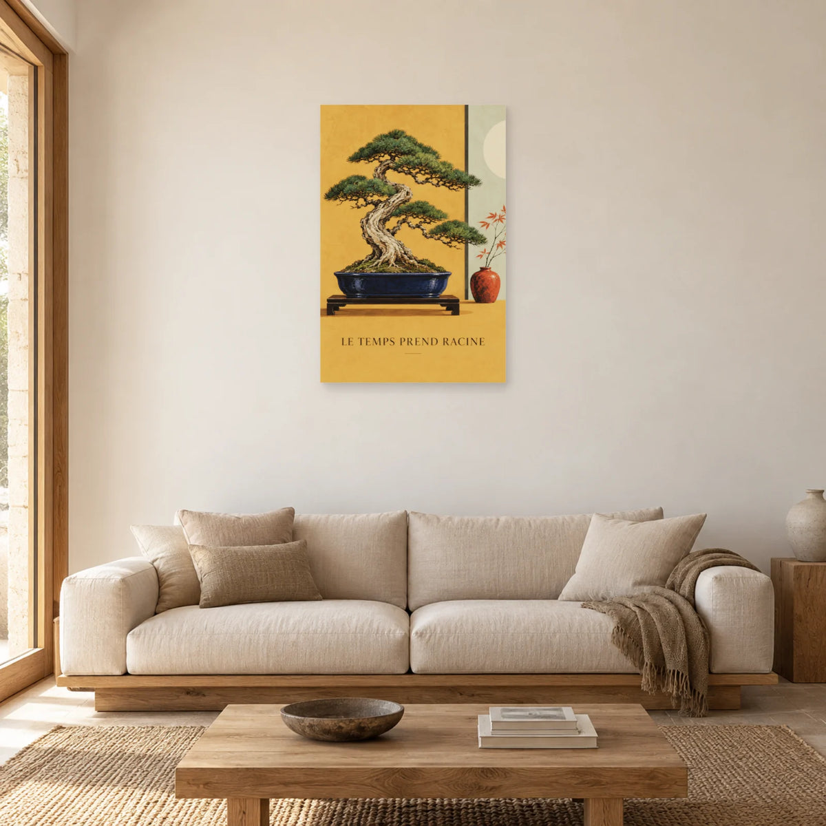 Affiche Bonsaï - Le temps prend racine dans un salon - Art Virtuoso