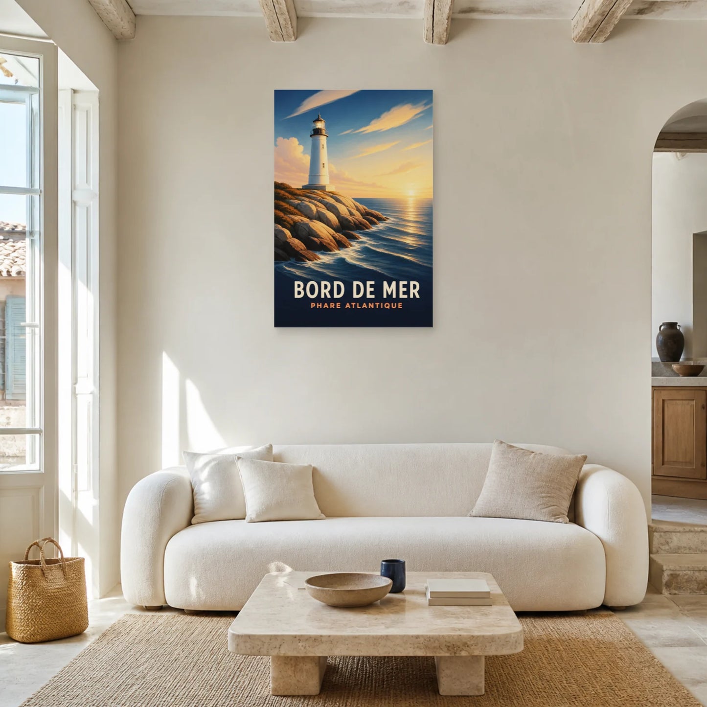 Affiche Bord de Mer – Phare Atlantique dans un salon - Art Virtuoso