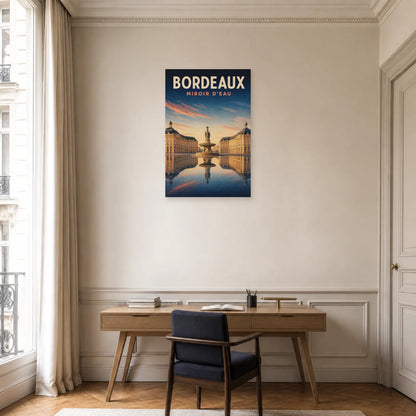 Affiche Bordeaux – Miroir d'Eau dans un bureau - Art Virtuoso