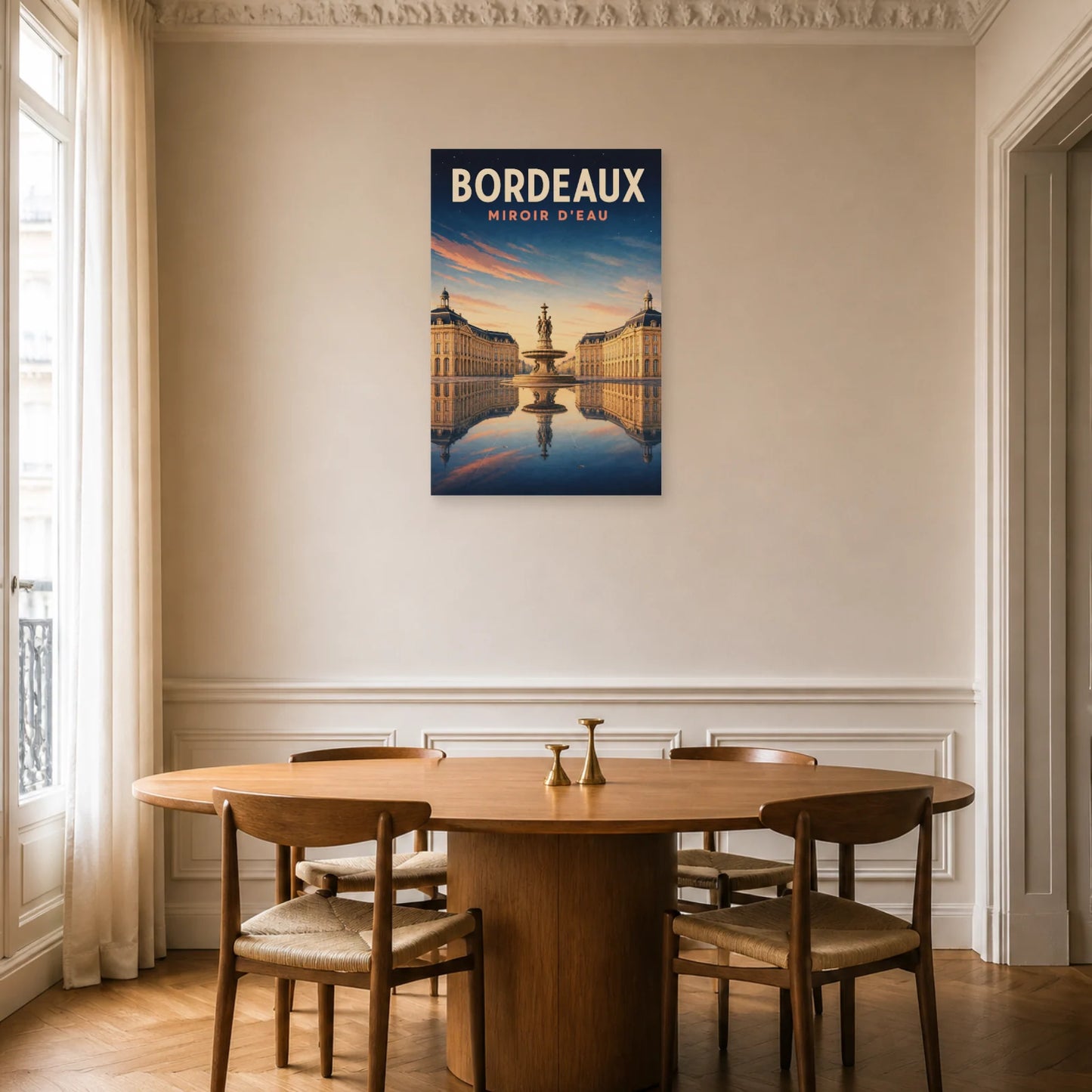 Affiche Bordeaux – Miroir d'Eau dans une salle à manger - Art Virtuoso