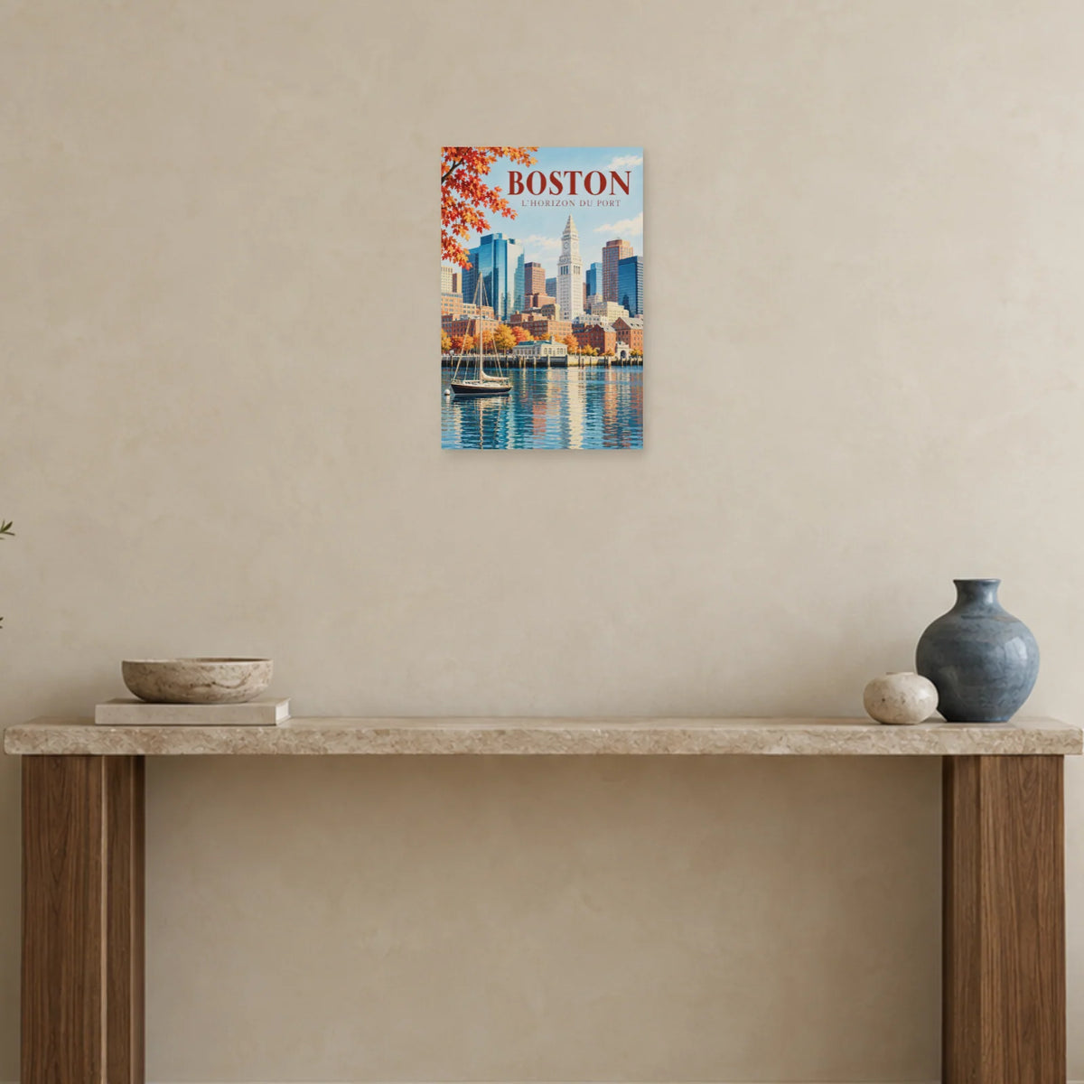 Affiche Boston horizon du port dans une entrée ou un couloir - Art Virtuoso