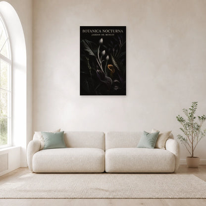 Affiche Botanica Nocturna – Jardin de Minuit dans un salon - Art Virtuoso