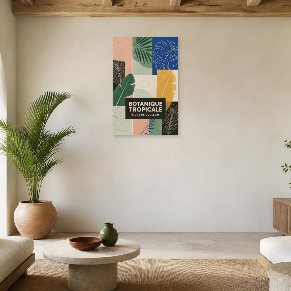 Affiche Botanique tropicale – Couleurs dans un salon - Art Virtuoso