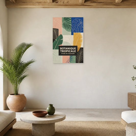 Affiche Botanique tropicale – Couleurs dans un salon - Art Virtuoso