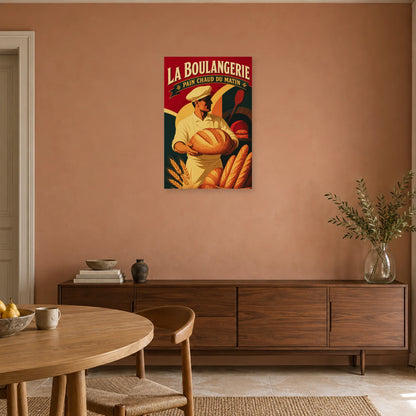 Affiche La Boulangerie – Pain Chaud du Matin dans une salle à manger - Art Virtuoso
