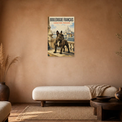 Affiche Bouledogue Français – Caractère Parisien dans une chambre - Art Virtuoso