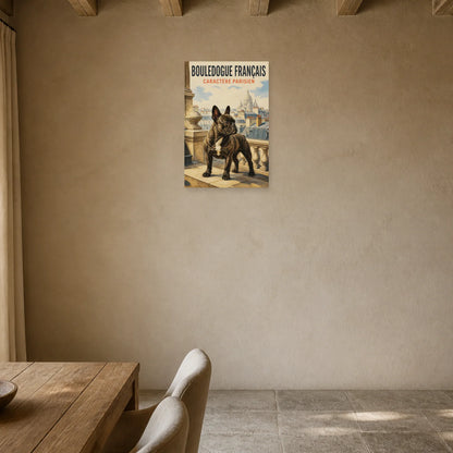 Affiche Bouledogue Français – Caractère Parisien dans une entrée ou un couloir - Art Virtuoso