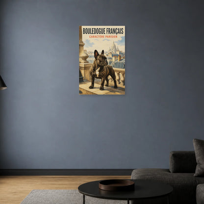 Affiche Bouledogue Français – Caractère Parisien dans un salon - Art Virtuoso