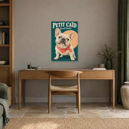 Affiche Bouledogue français - Petit caïd dans un bureau - Art Virtuoso