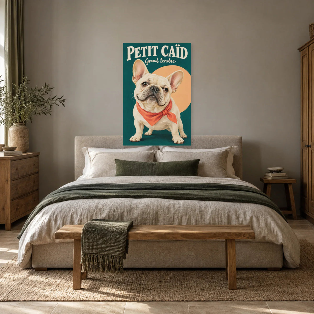 Affiche Bouledogue français - Petit caïd dans une chambre - Art Virtuoso
