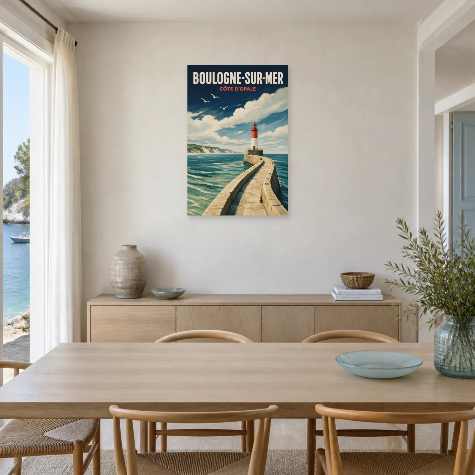 Affiche Boulogne-sur-Mer – Côte d’Opale dans une salle à manger - Art Virtuoso