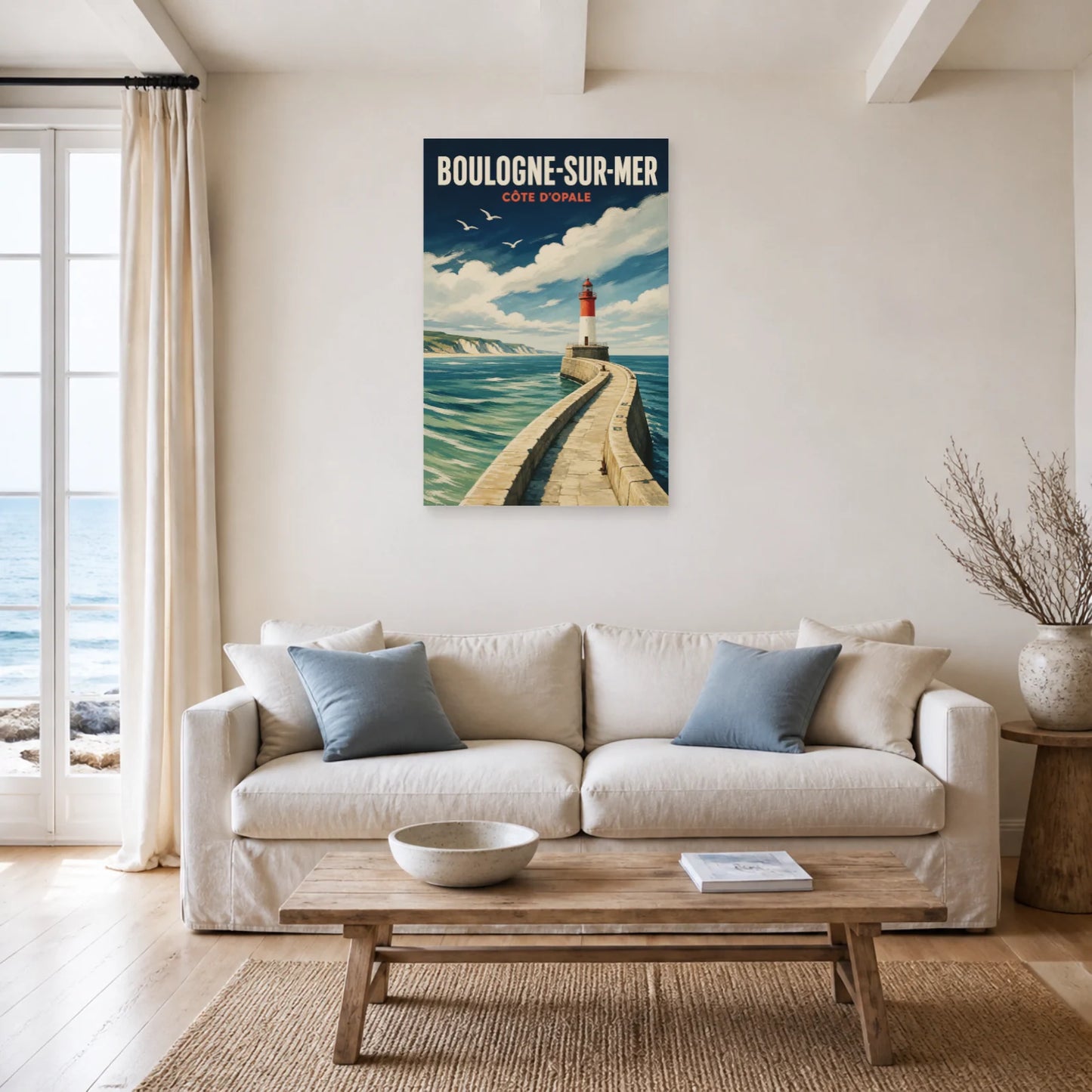 Affiche Boulogne-sur-Mer – Côte d’Opale dans un salon - Art Virtuoso