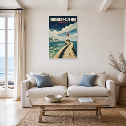 Affiche Boulogne-sur-Mer – Côte d’Opale dans un salon - Art Virtuoso