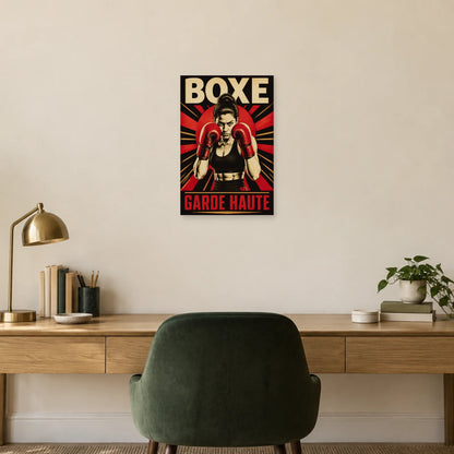 Affiche Boxe – Garde haute dans un bureau - Art Virtuoso