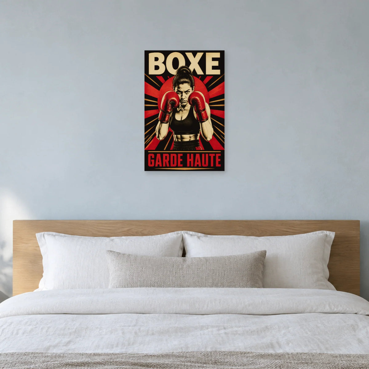 Affiche Boxe – Garde haute dans une chambre - Art Virtuoso