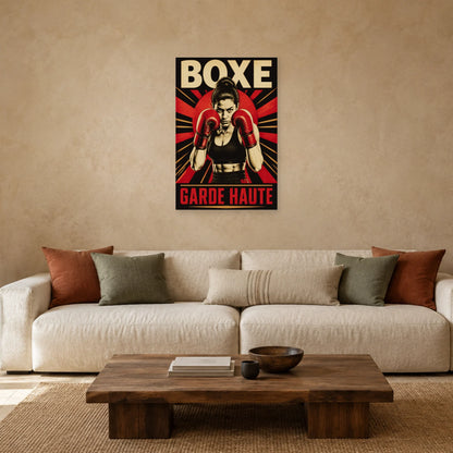 Affiche Boxe – Garde haute dans un salon - Art Virtuoso
