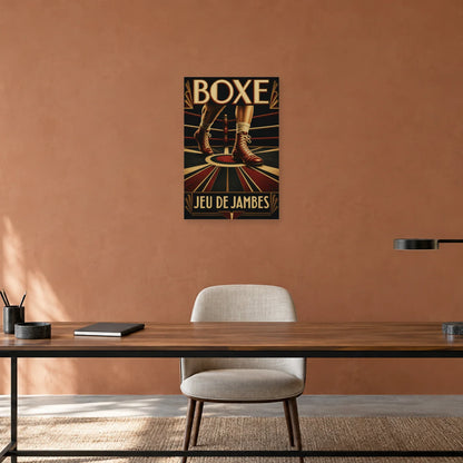 Affiche Boxe – Jeu de jambes dans un bureau - Art Virtuoso