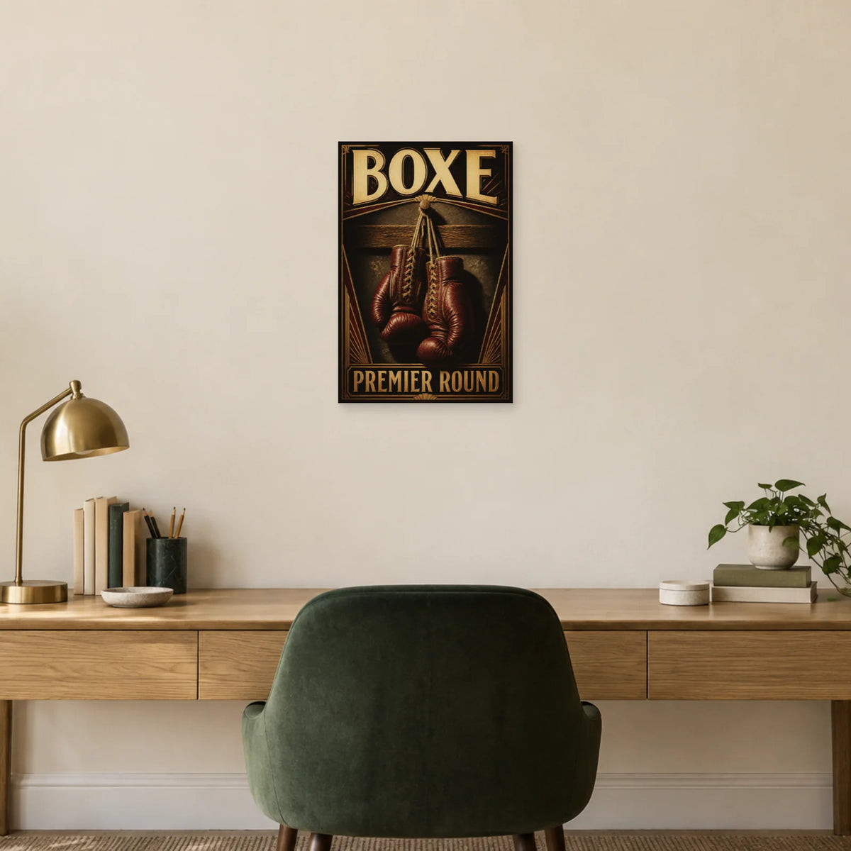 Affiche Boxe – Premier round dans un bureau - Art Virtuoso