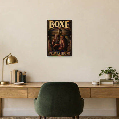 Affiche Boxe – Premier round dans un bureau - Art Virtuoso