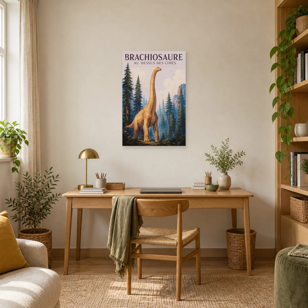 Affiche Brachiosaure - Au-dessus des cimes dans un bureau - Art Virtuoso