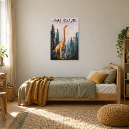 Affiche Brachiosaure - Au-dessus des cimes dans une chambre - Art Virtuoso