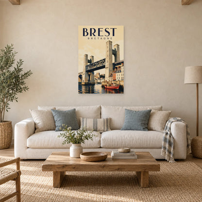 Affiche Brest - Pont de Recouvrance dans un salon - Art Virtuoso