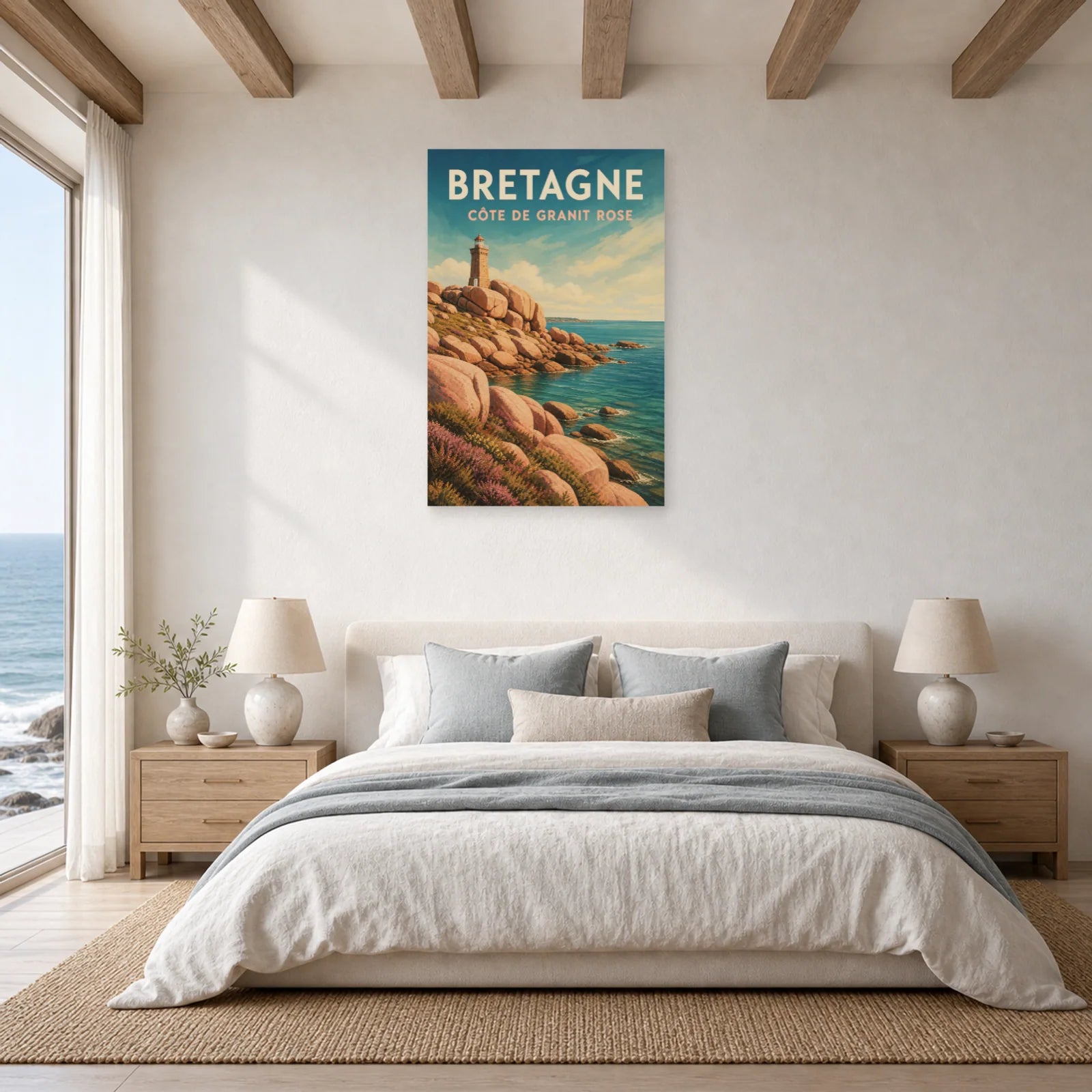 Affiche Bretagne – Côte de Granit Rose dans une chambre - Art Virtuoso