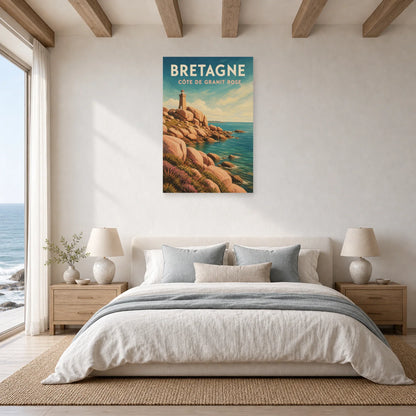 Affiche Bretagne – Côte de Granit Rose dans une chambre - Art Virtuoso