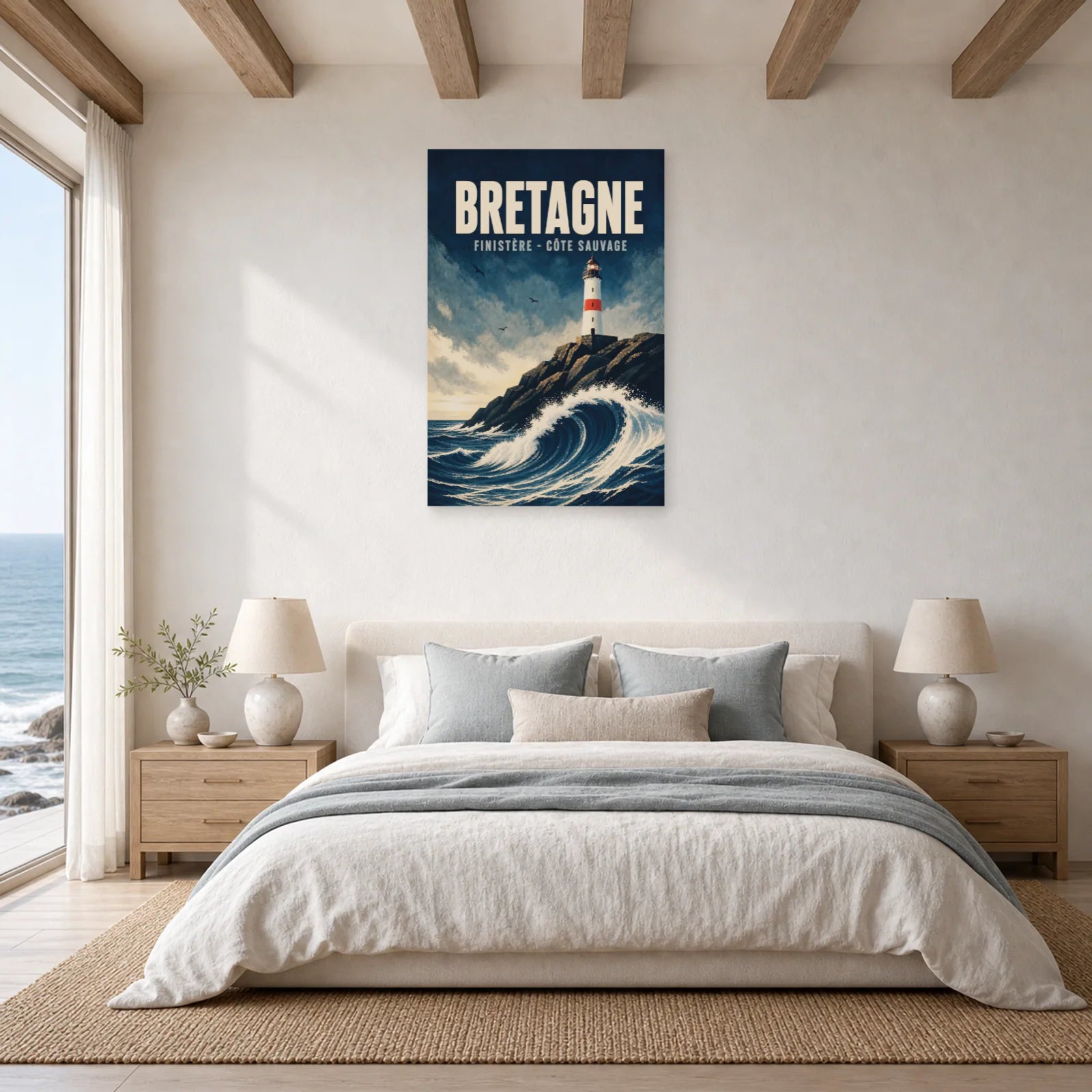 Affiche Bretagne – Finistère – Côte Sauvage dans une chambre - Art Virtuoso