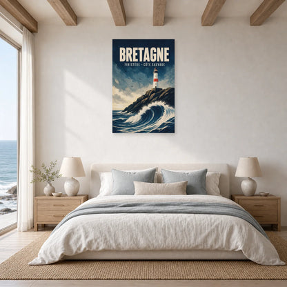 Affiche Bretagne – Finistère – Côte Sauvage dans une chambre - Art Virtuoso