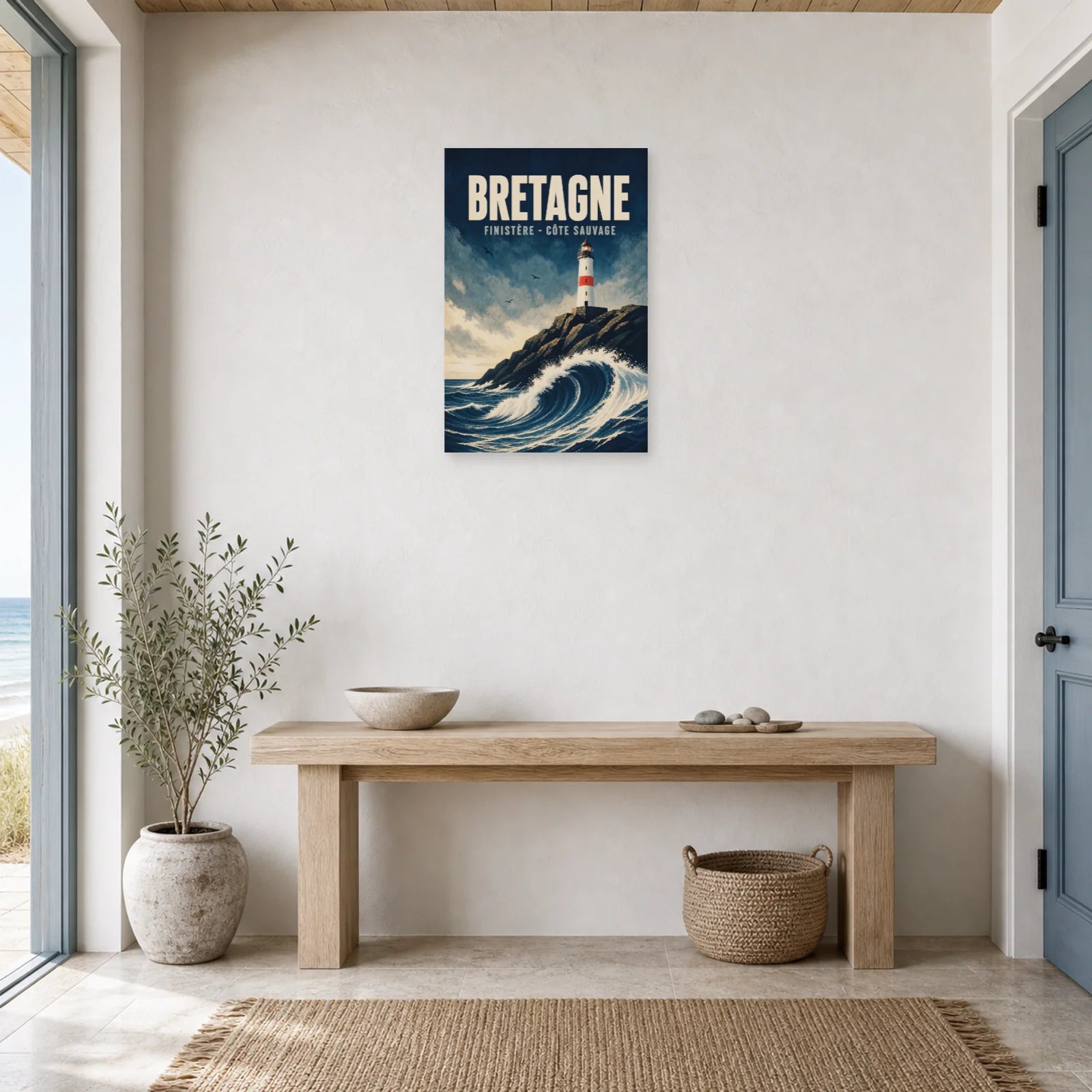 Affiche Bretagne – Finistère – Côte Sauvage dans une entrée ou un couloir - Art Virtuoso