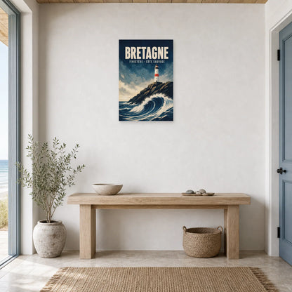 Affiche Bretagne – Finistère – Côte Sauvage dans une entrée ou un couloir - Art Virtuoso