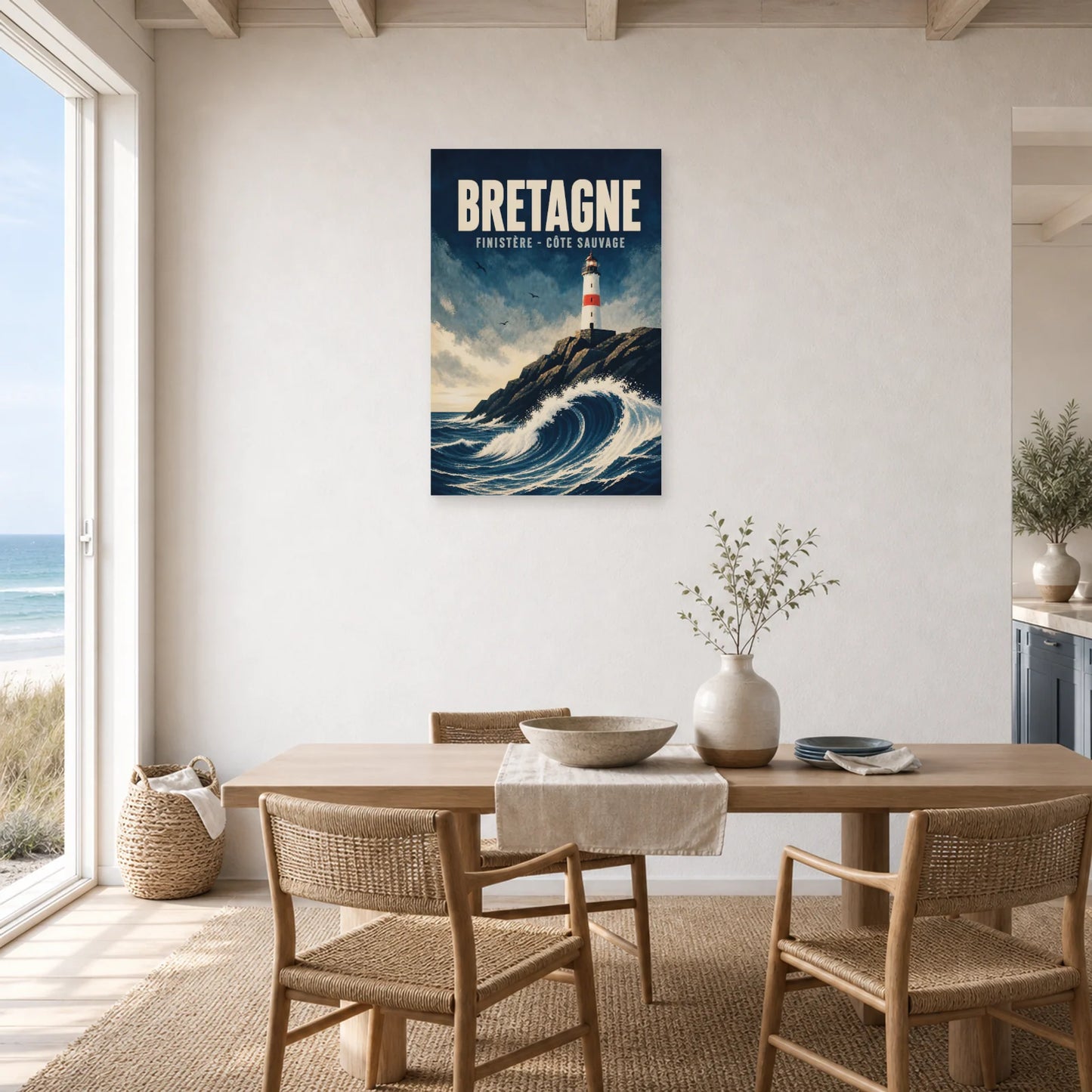 Affiche Bretagne – Finistère – Côte Sauvage dans une salle à manger - Art Virtuoso