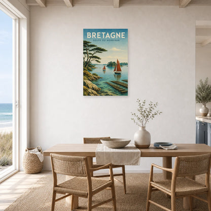 Affiche Bretagne – Golfe du Morbihan dans une salle à manger - Art Virtuoso