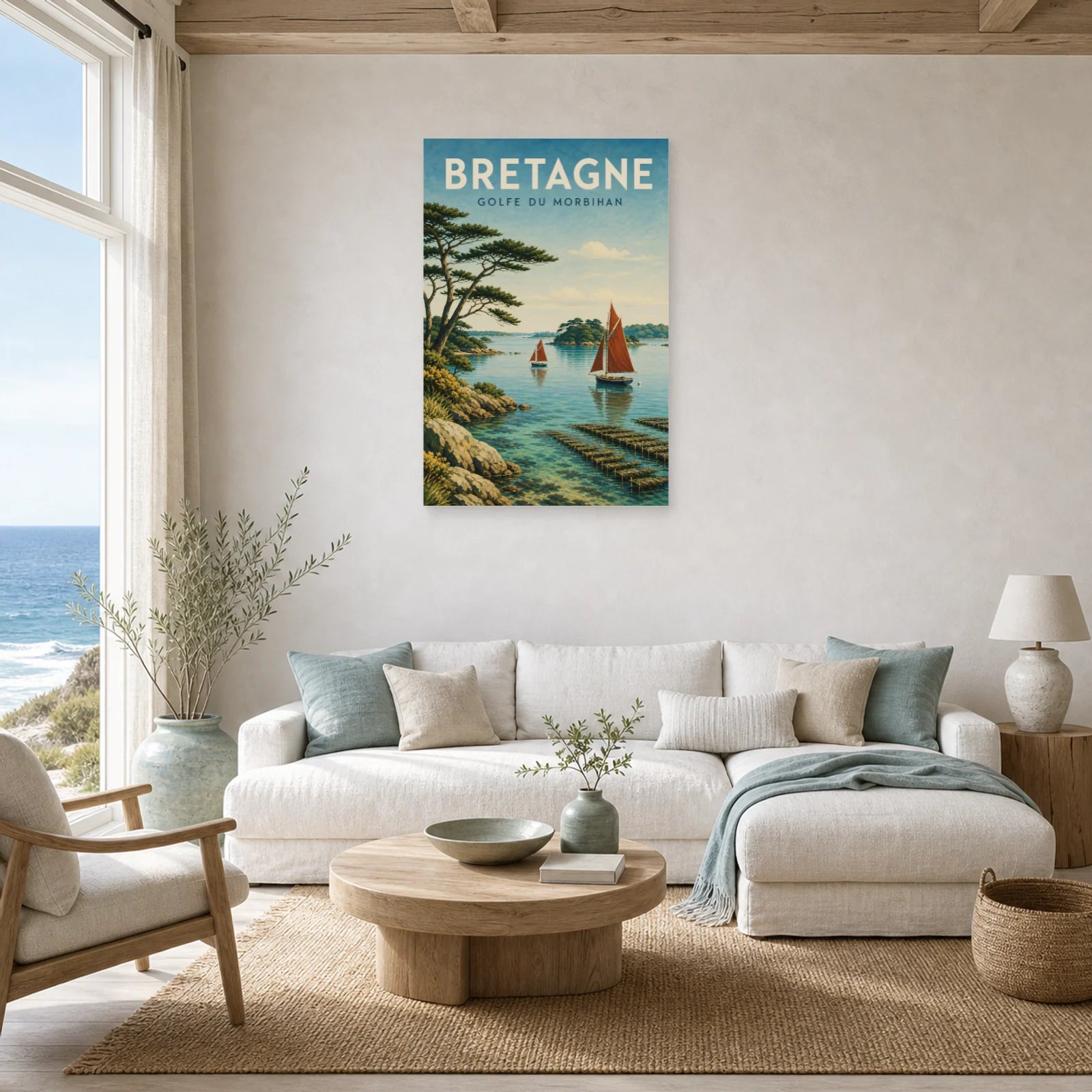 Affiche Bretagne – Golfe du Morbihan dans un salon - Art Virtuoso