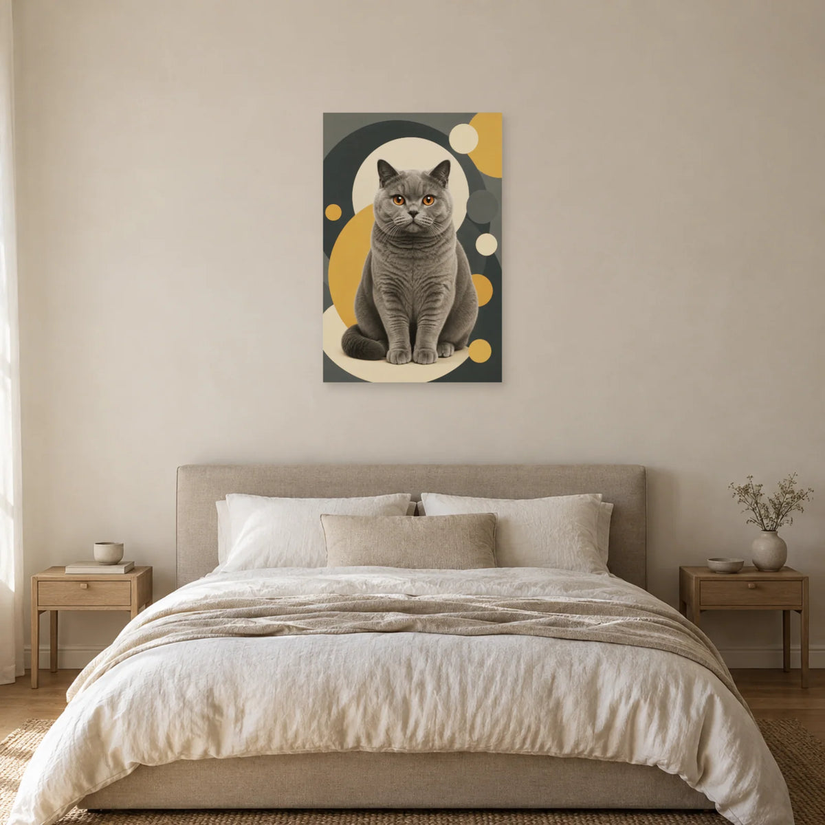 Affiche British Shorthair – Regard cuivre dans une chambre - Art Virtuoso
