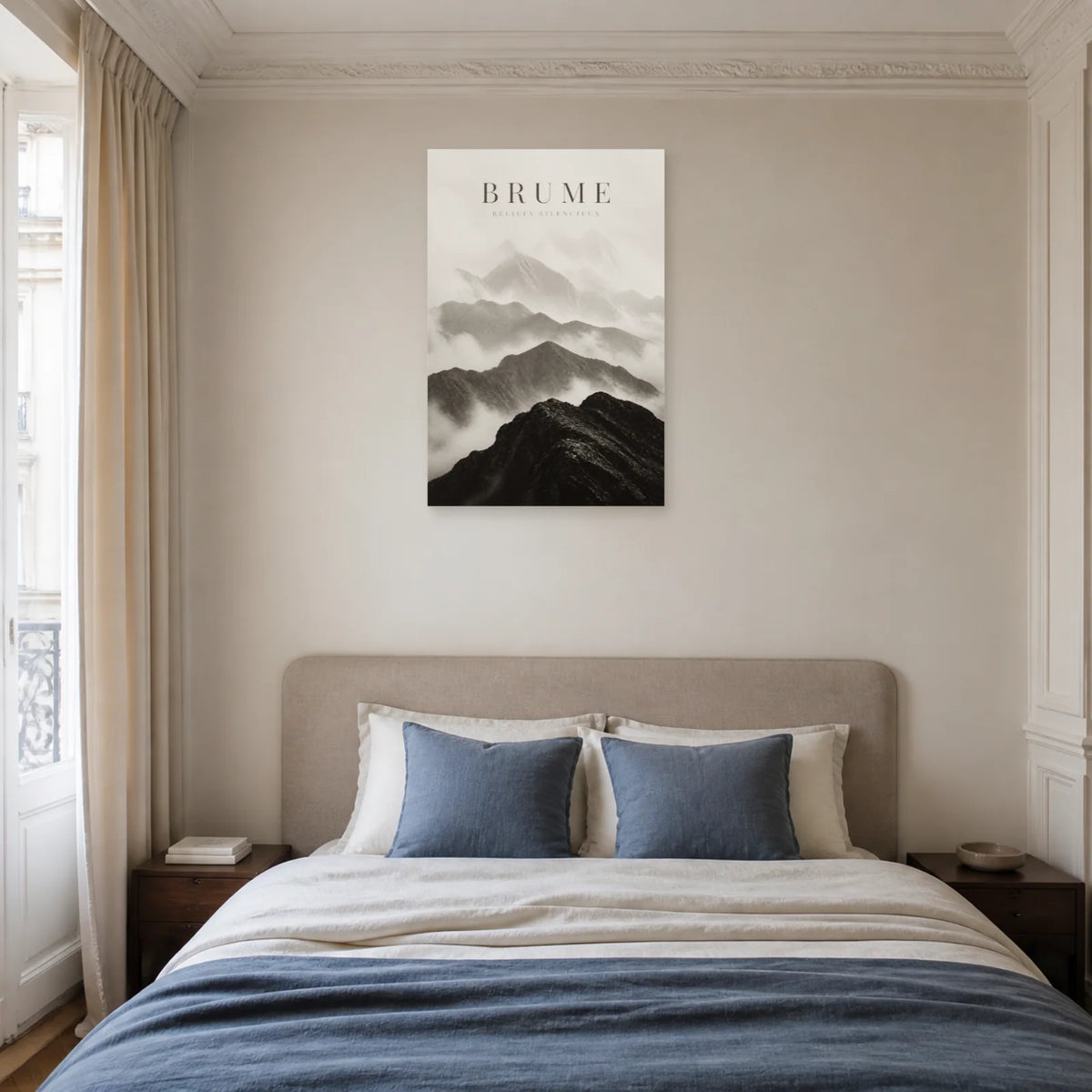 Affiche Brume – Reliefs Silencieux dans une chambre - Art Virtuoso