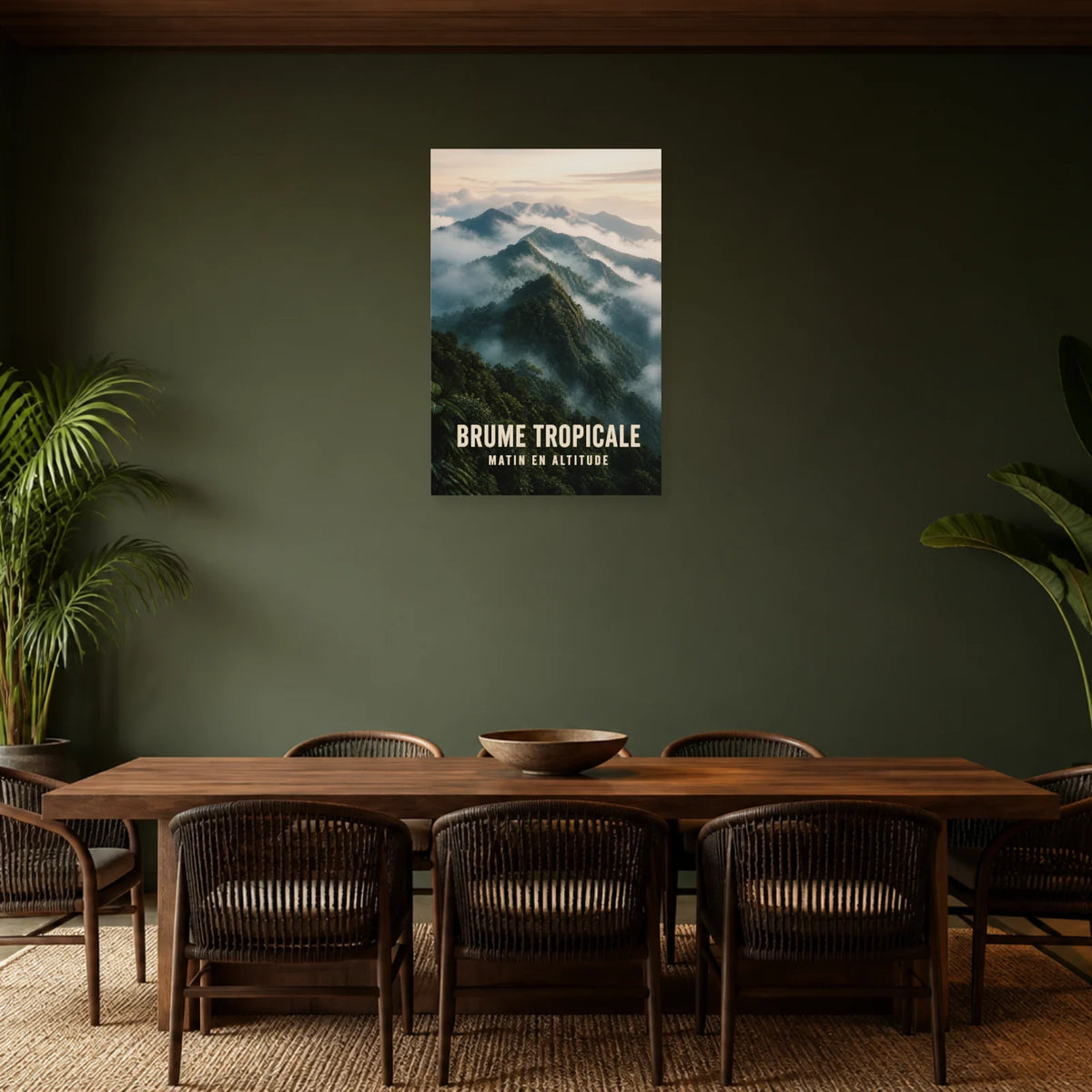 Affiche Brume tropicale – Forêt d’altitude dans une salle à manger - Art Virtuoso