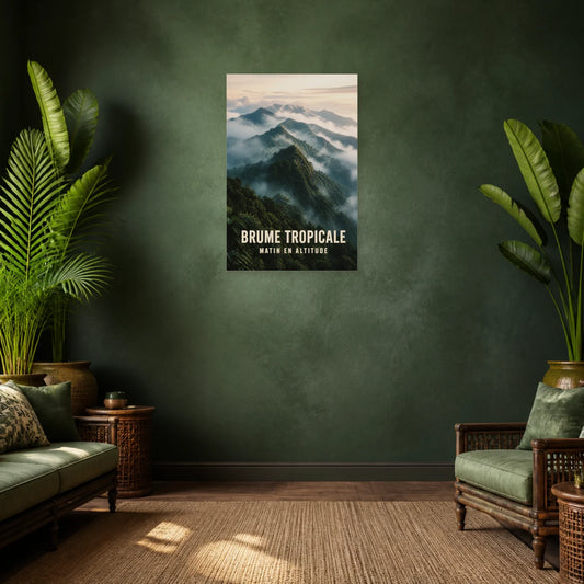 Affiche Brume tropicale – Forêt d’altitude dans un salon - Art Virtuoso